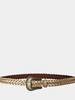 Ceintuurs|Joe Browns gevlochten metallic suède riem
