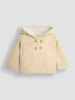 Gebreide Kleding*Jojo Maman Bébé - Babyvest met beer en capuchon