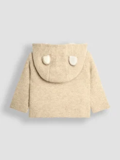 Gebreide Kleding*Jojo Maman Bébé - Babyvest met beer en capuchon