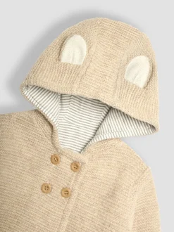 Gebreide Kleding*Jojo Maman Bébé - Babyvest met beer en capuchon