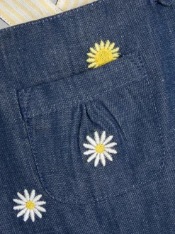 Tuinbroeken*Jojo Maman Bébé - Geborduurde tuinbroek met bloemenprint