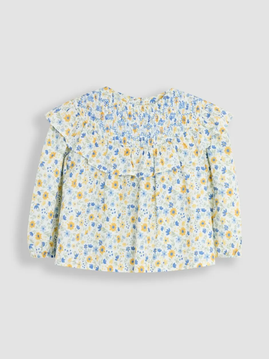 Overhemden En Blouses|Jojo Maman Bébé - Gesmokte blouse met ruches