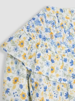 Overhemden En Blouses|Jojo Maman Bébé - Gesmokte blouse met ruches