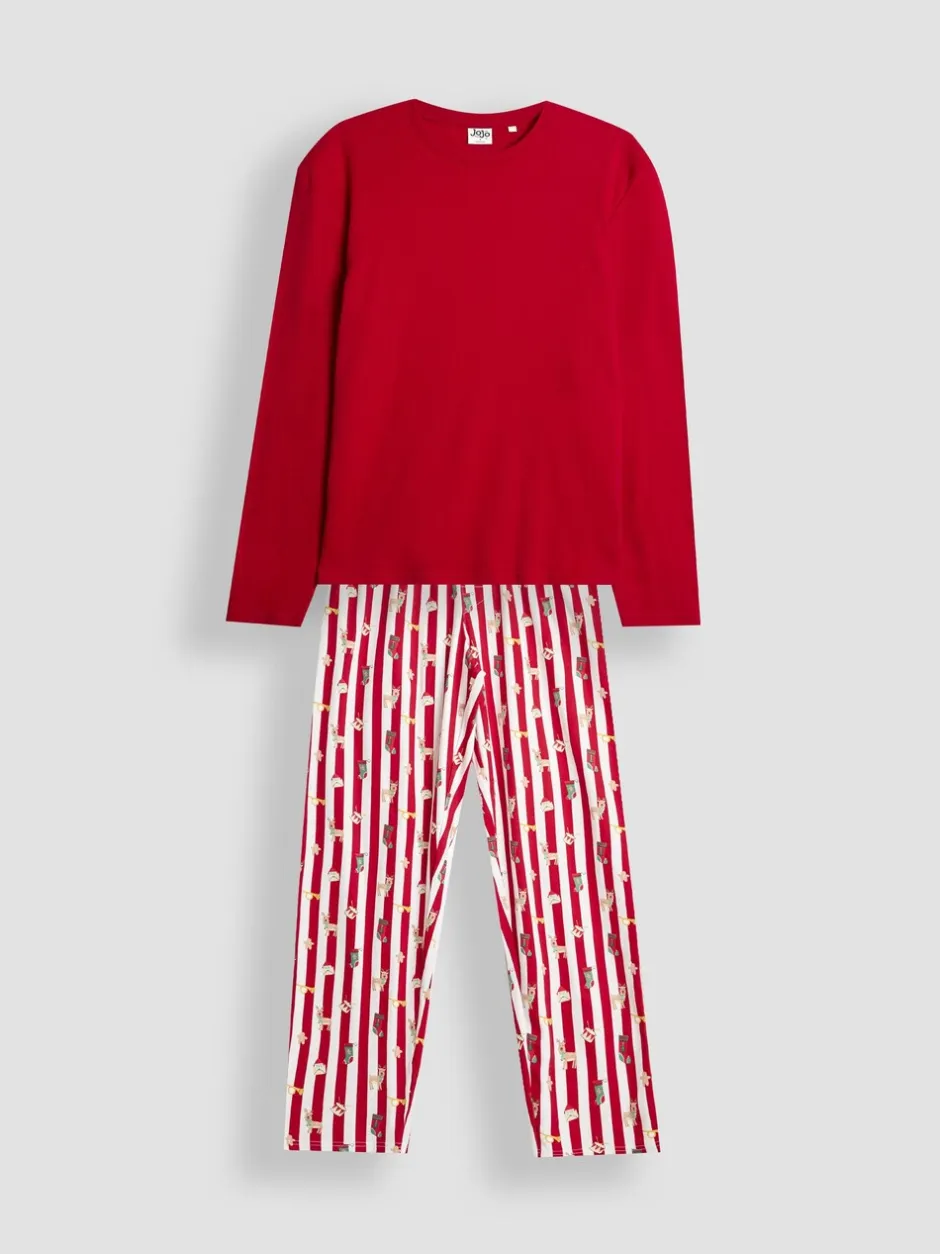 Pyjama's*Jojo Maman Bébé - Gestreept kerstpyjamaset voor heren