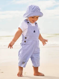 Rompertjes En Tuinbroeken|Jojo Maman Bébé - Gestreepte tuinbroek met boot