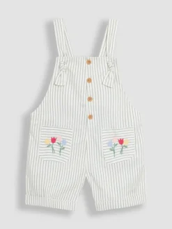 Tuinbroeken*Jojo Maman Bébé 100% katoenen geborduurde gestreepte bretelbroeken