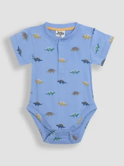 Rompertjes En Hemdjes*Jojo Maman Bébé 2 -Pack Stegosaurus & Effen Korte mouwen Bodysuits