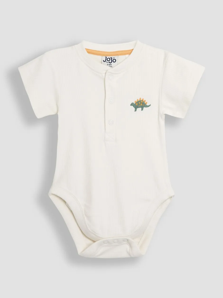 Rompertjes En Hemdjes*Jojo Maman Bébé 2 -Pack Stegosaurus & Effen Korte mouwen Bodysuits