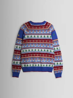 Gebreide Kleding|Jojo Maman Bébé - Trui met kerstman, raket en fairislemotief voor heren