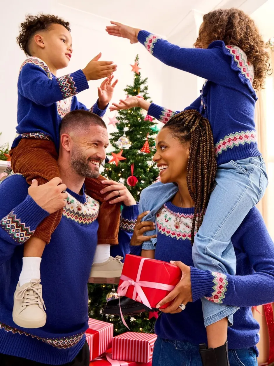 Gebreide Kleding|Jojo Maman Bébé - Trui met rendierprint en fairislemotief voor heren