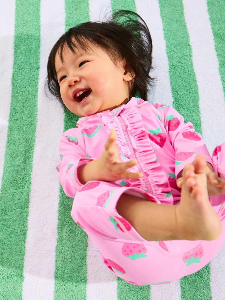 Badkleding|Jojo Maman Bébé - Zonbeschermend pak met aardbeienprint