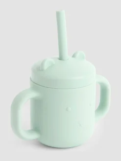 Mokken En Koppen*Jojo Maman Bébé Bear Silicone Sippy Cup with Straw