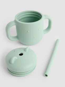 Mokken En Koppen*Jojo Maman Bébé Bear Silicone Sippy Cup with Straw