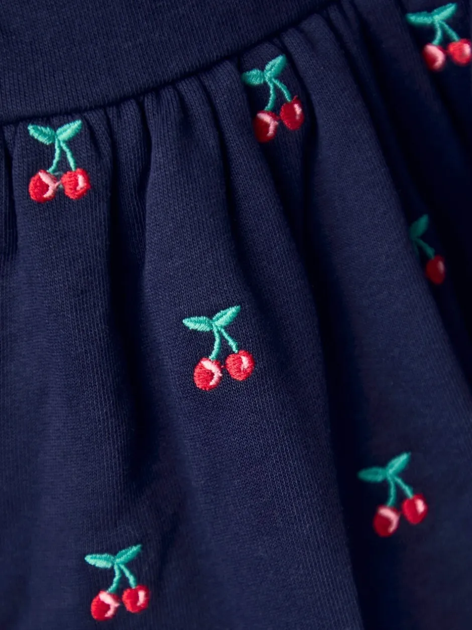 Jurken*Jojo Maman Bébé Crochet Collar Embroidered Sweat Dress