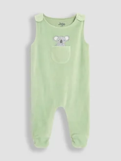 Jumpsuits En Playsuits|Jojo Maman Bébé 2-delige set bretelbroeken met katoenen voetjes
