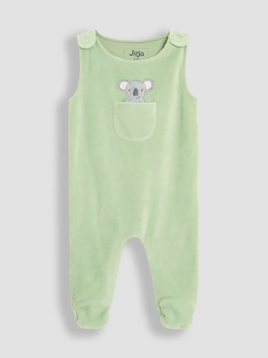 Jumpsuits En Playsuits|Jojo Maman Bébé 2-delige set bretelbroeken met katoenen voetjes