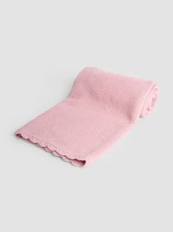 Babyartikelen En Slaapzakken |Jojo Maman Bébé Dusky Pink Scalloped Edge Blanket