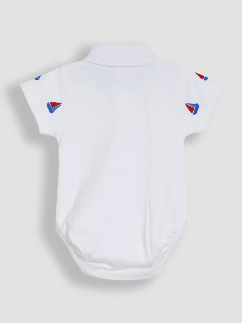 Rompertjes En Hemdjes|Jojo Maman Bébé Embroidered Polo Shirt Bodysuit