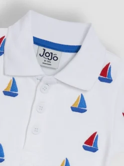 Rompertjes En Hemdjes|Jojo Maman Bébé Embroidered Polo Shirt Bodysuit