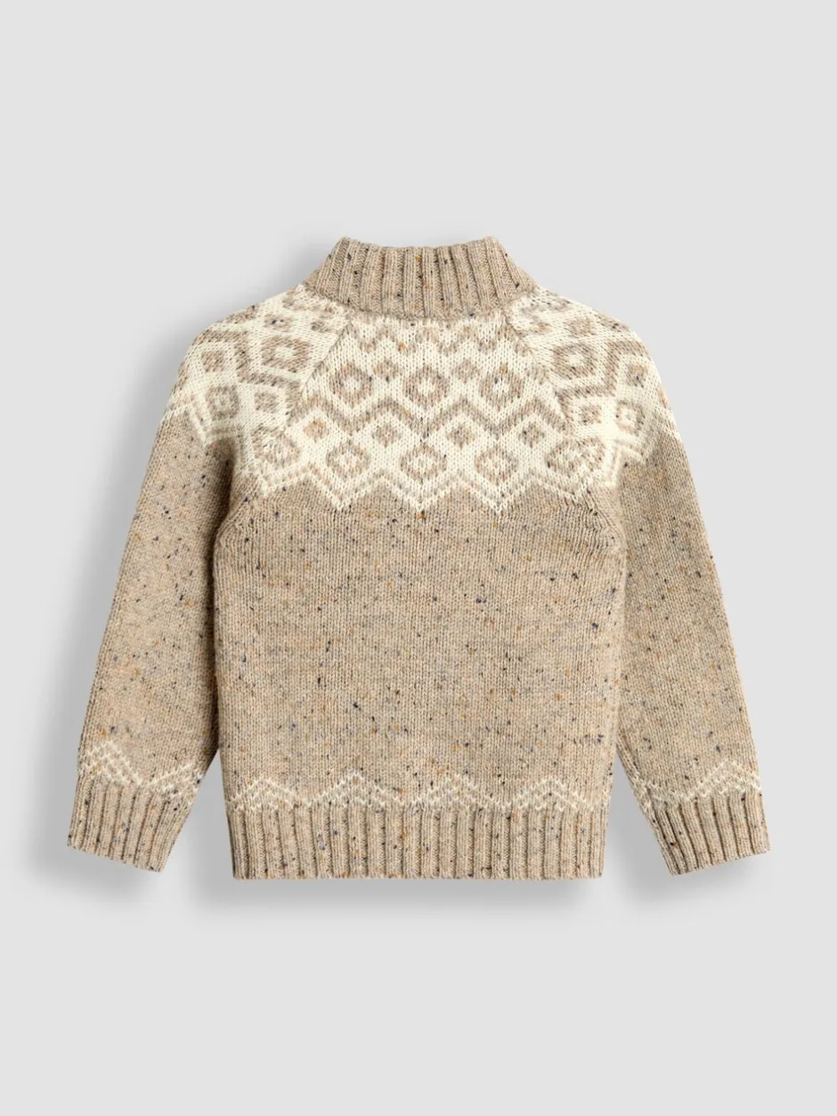 Gelegenheidskleding|Truien En Breisels*Jojo Maman Bébé Fair Isle gebreide trui met halve rits