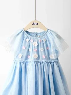 Gelegenheidskleding|Jurken|Jojo Maman Bébé feestjurk met tule-applicatie