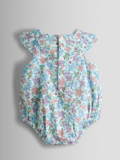 Rompertjes En Tuinbroeken|Jojo Maman Bébé Floral Smocked Bubble Romper and Headband Set