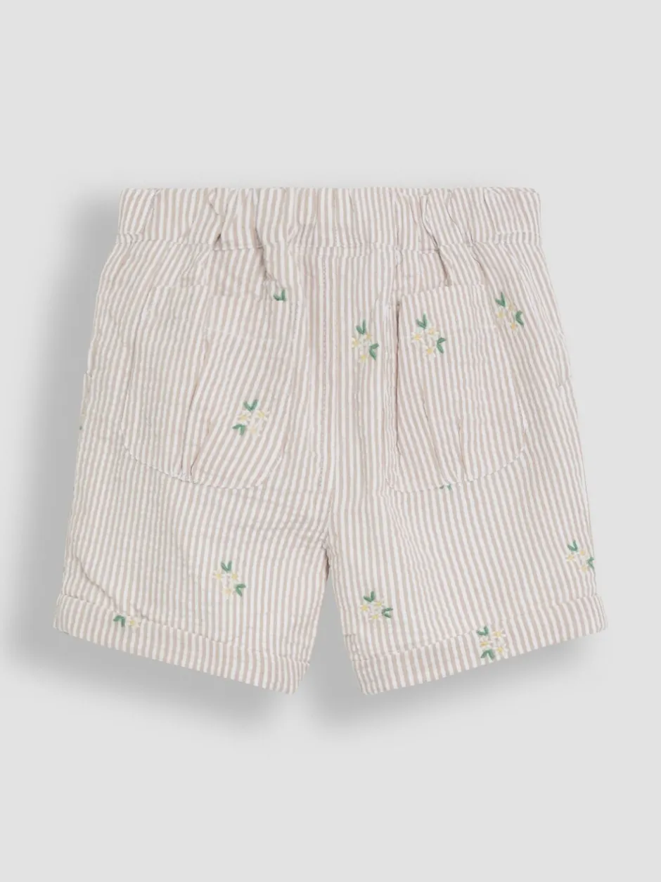 Shorts*Jojo Maman Bébé geborduurde shorts met omgeslagen zoom