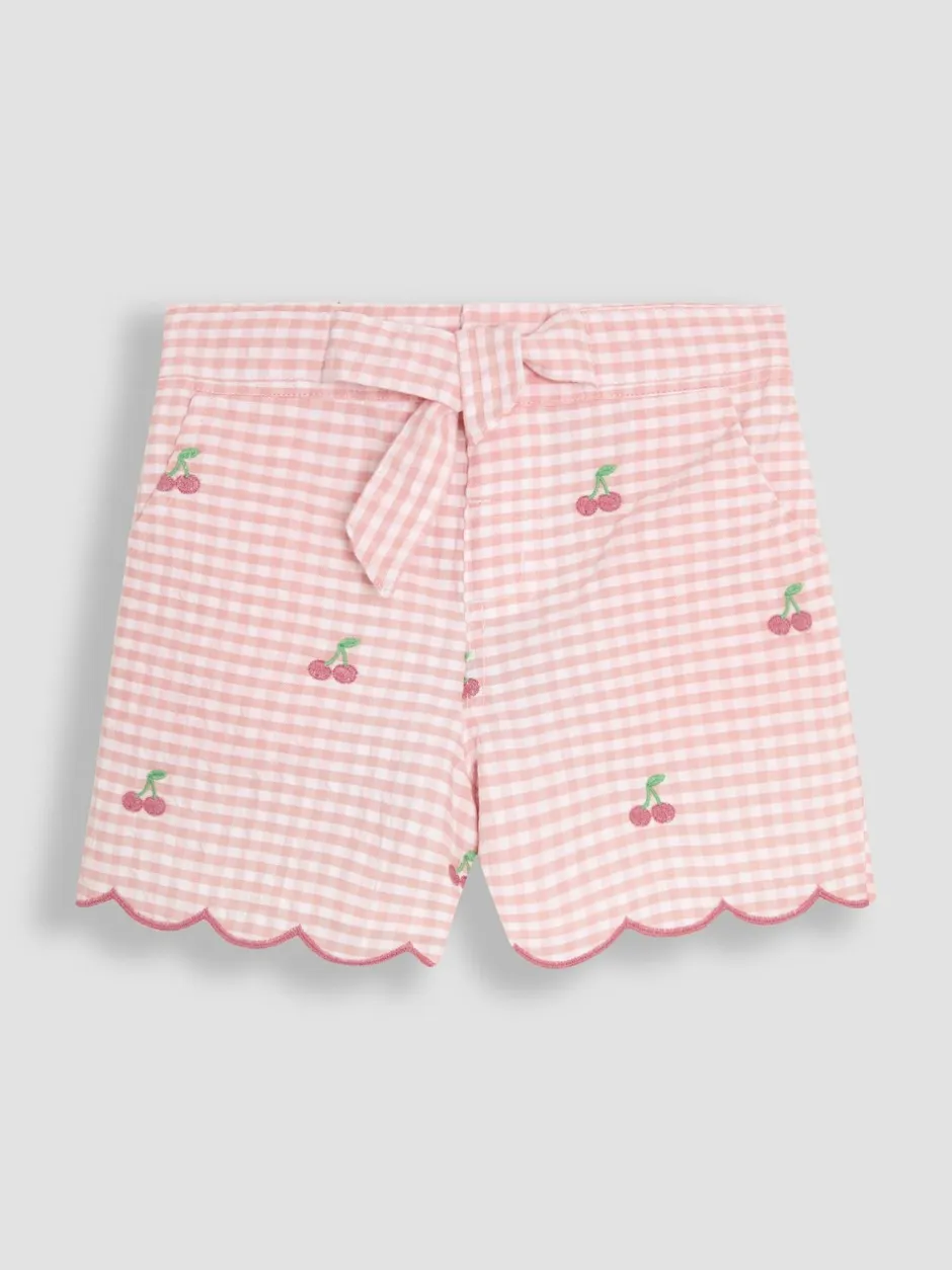 Shorts|Jojo Maman Bébé Geborduurde shorts met geschulpte zoom van 100% katoen