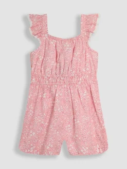 Jumpsuits En Playsuits|Jojo Maman Bébé geweven speelpakje met ruches op de schouder