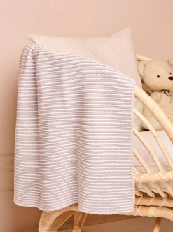 Babyartikelen En Slaapzakken |Jojo Maman Bébé Knitted Stripe Blanket Grey