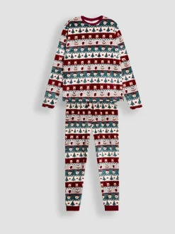 Pyjama's|Jojo Maman Bébé Men's Christmas Fair Isle Fleece Pyjama Set