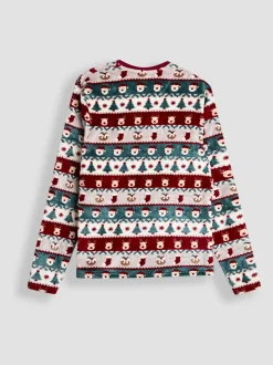 Pyjama's|Jojo Maman Bébé Men's Christmas Fair Isle Fleece Pyjama Set