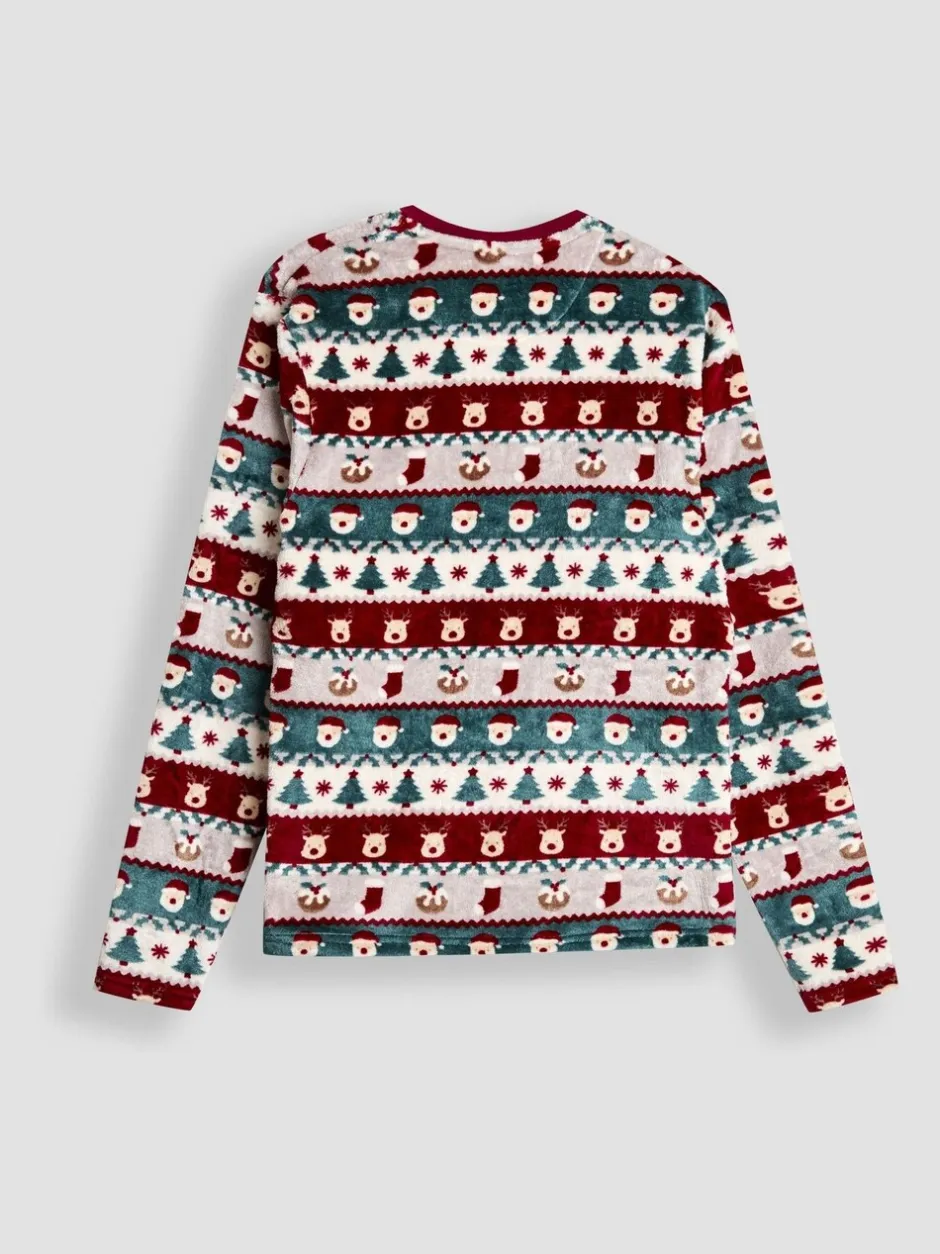 Pyjama's|Jojo Maman Bébé Men's Christmas Fair Isle Fleece Pyjama Set
