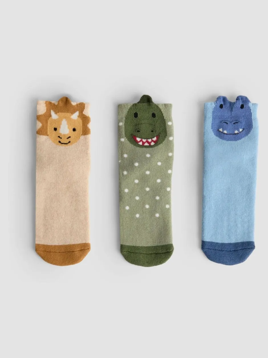 Sokken*Jojo Maman Bébé 3-Pack Dinosaur Extra Thick Socks
