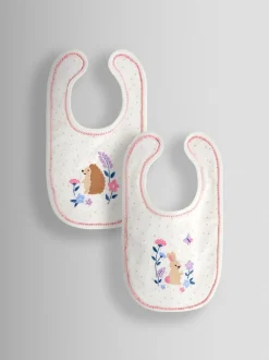 Slabbetjes|Jojo Maman Bébé 2-Pack Embroidered Appliqué Bibs