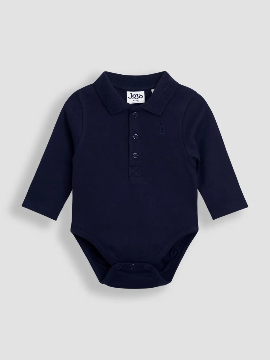 Rompertjes En Hemdjes|Rompertjes En Hemdjes*Jojo Maman Bébé 2-Pack Plain Long Sleeve Polo Shirt Bodies