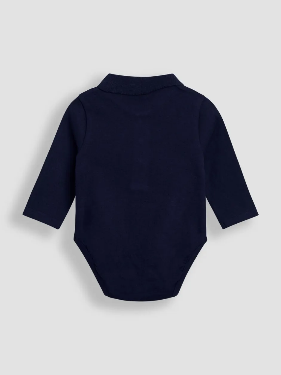 Rompertjes En Hemdjes|Rompertjes En Hemdjes*Jojo Maman Bébé 2-Pack Plain Long Sleeve Polo Shirt Bodies