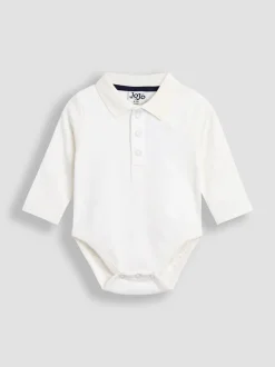 Rompertjes En Hemdjes|Rompertjes En Hemdjes*Jojo Maman Bébé 2-Pack Plain Long Sleeve Polo Shirt Bodies