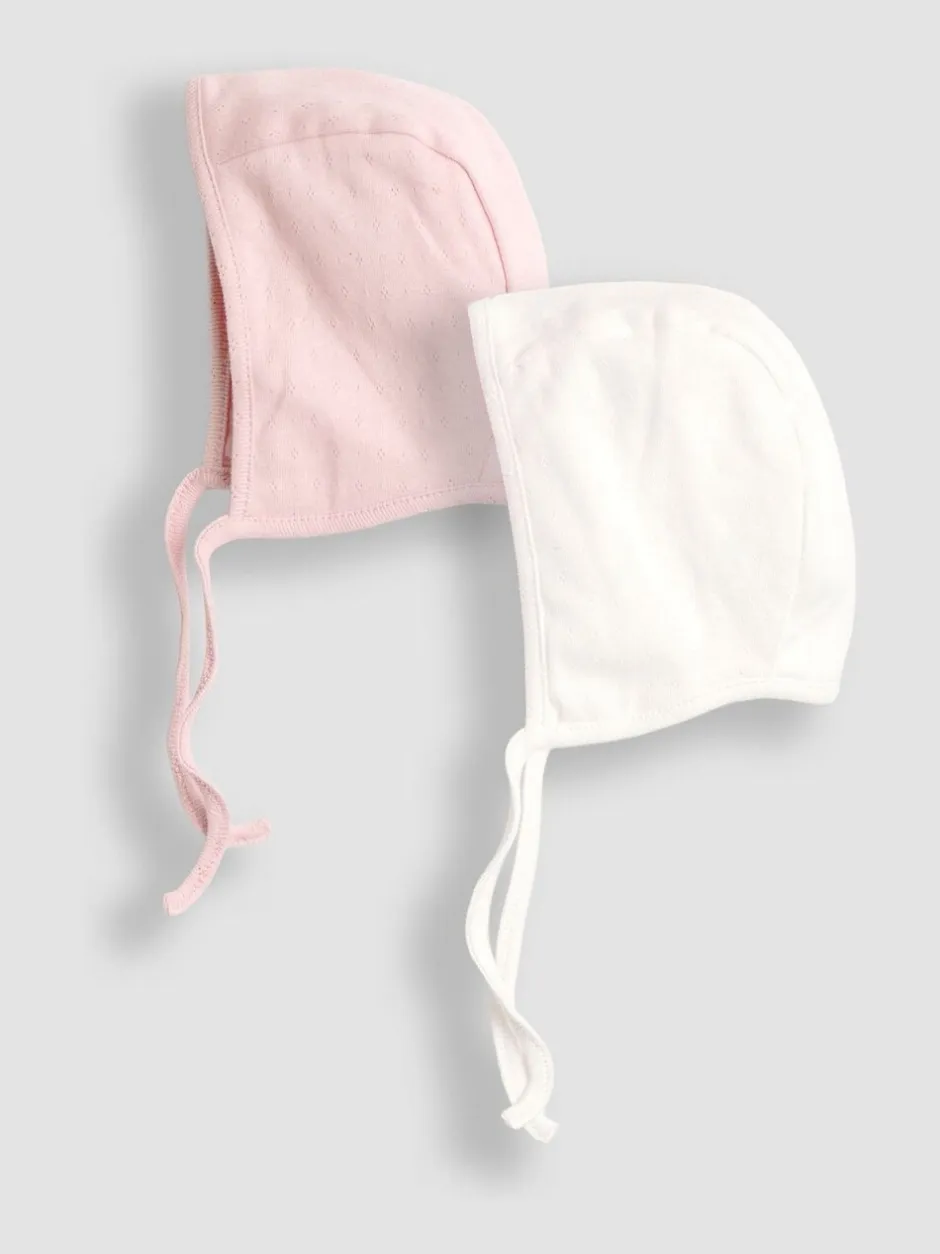 Mutsen, Handschoenen En Sjaals*Jojo Maman Bébé 2-Pack Pointelle Bonnets