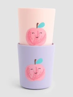 Mokken En Koppen*Jojo Maman Bébé 2-Pack Silicone Cups Apples