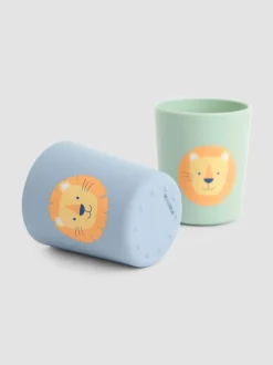 Mokken En Koppen*Jojo Maman Bébé 2-Pack Silicone Cups Leeuw