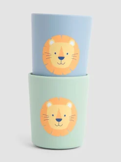 Mokken En Koppen*Jojo Maman Bébé 2-Pack Silicone Cups Leeuw