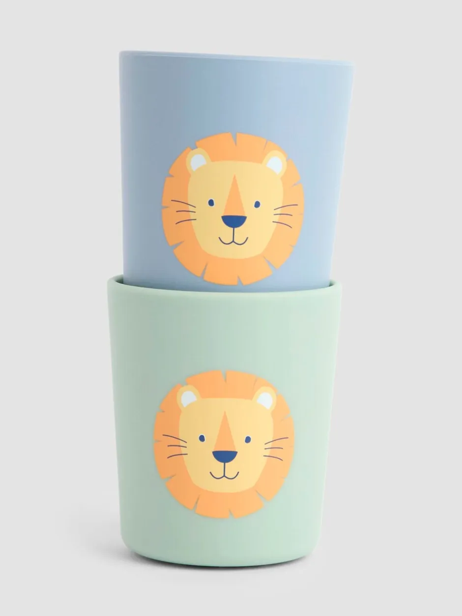 Mokken En Koppen*Jojo Maman Bébé 2-Pack Silicone Cups Leeuw