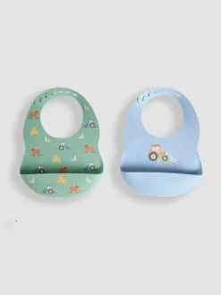 Slabbetjes|Jojo Maman Bébé 2-Pack Silicone Bibs Set
