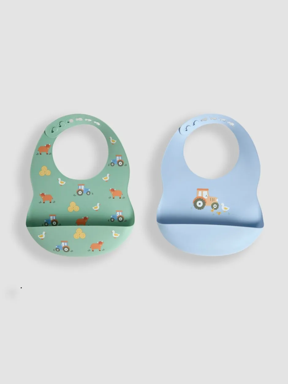 Slabbetjes|Jojo Maman Bébé 2-Pack Silicone Bibs Set