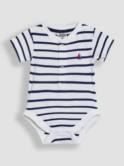 Rompertjes En Hemdjes|Jojo Maman Bébé 2-Pack Zeilbootstrepen & Effen Bodysuits