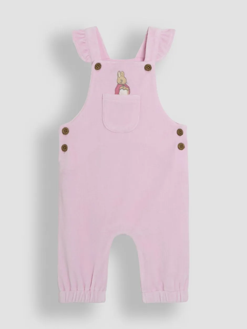 Jumpsuits En Playsuits|Jojo Maman Bébé Peter Rabbit Appliqué Velour Dungarees and Body Set