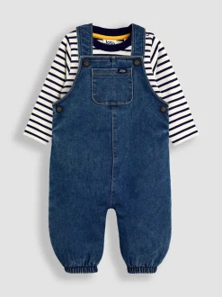 Jumpsuits En Playsuits*Jojo Maman Bébé 2-Piece Denim Dungarees & Top Set