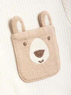 Rompertjes En Hemdjes|Rompertjes En Hemdjes|Jojo Maman Bébé Printed Bear And Appliqué Pocket Bodies 2 Pack