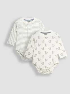 Rompertjes En Hemdjes*Jojo Maman Bébé Printed Highland Cow And Striped Bodies 2 Pack